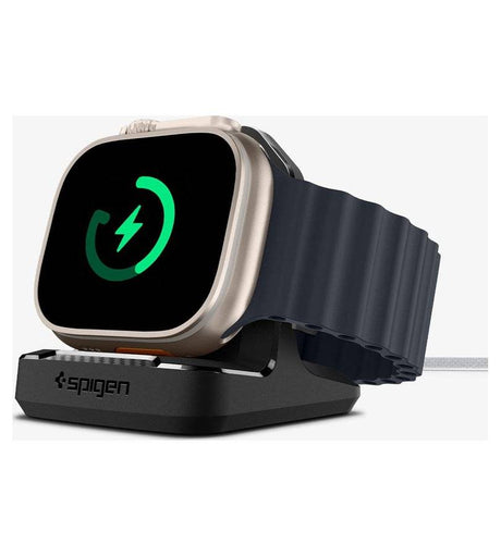 Поставка за Зарядното на Apple Watch, Spigen Rugged Armor TPU Stand, Черен (9)
