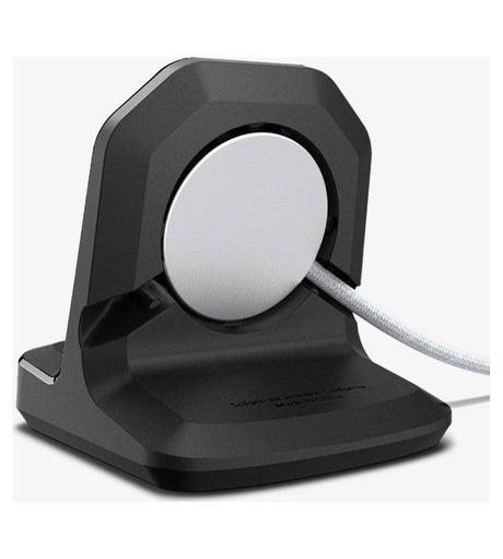 Поставка за Зарядното на Apple Watch, Spigen Rugged Armor TPU Stand, Черен (4)