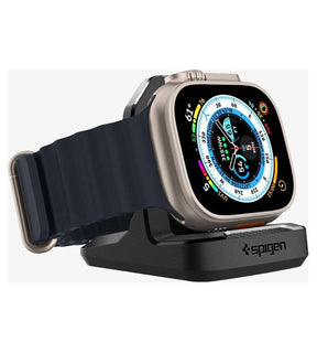 Поставка за Зарядното на Apple Watch, Spigen Rugged Armor TPU Stand, Черен