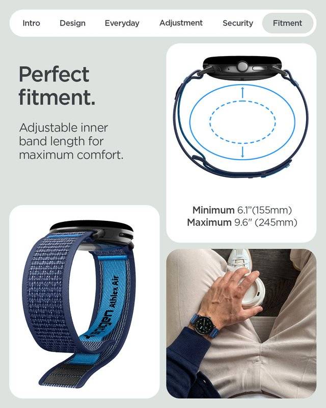 Каишка за Google Pixel Watch 5/ 4/ 3 45mm, Spigen Athlex Air Band, Тъмно Син (10)