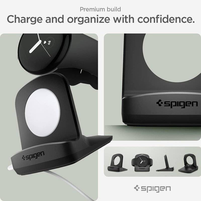 Поставка за Зарядното на Google Pixel Watch 1, Spigen TPU Stand S354, Черен (10)