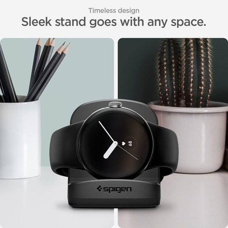 Поставка за Зарядното на Google Pixel Watch 1, Spigen TPU Stand S354, Черен (11)