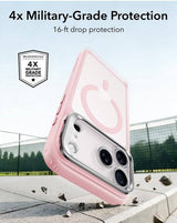 Magsafe Калъф за iPhone 18 Pro/ 17 Pro, ESR Classic Hybrid Kickstand Frosted Mag Case, Розов (4)