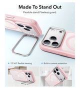 Magsafe Калъф за iPhone 18 Pro/ 17 Pro, ESR Classic Hybrid Kickstand Frosted Mag Case, Розов (3)