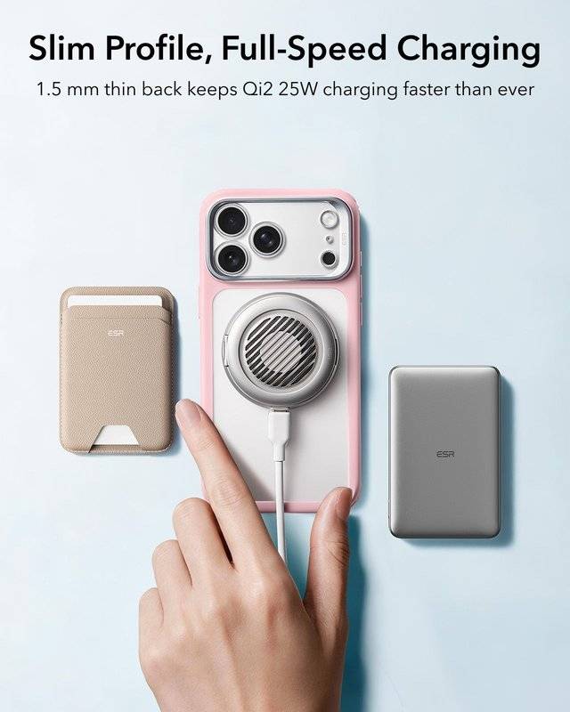 Magsafe Калъф за iPhone 18 Pro/ 17 Pro, ESR Classic Hybrid Kickstand Frosted Mag Case, Розов (6)