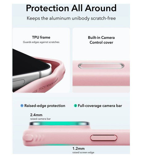 Magsafe Калъф за iPhone 18 Pro/ 17 Pro, ESR Classic Hybrid Kickstand Frosted Mag Case, Розов (5)