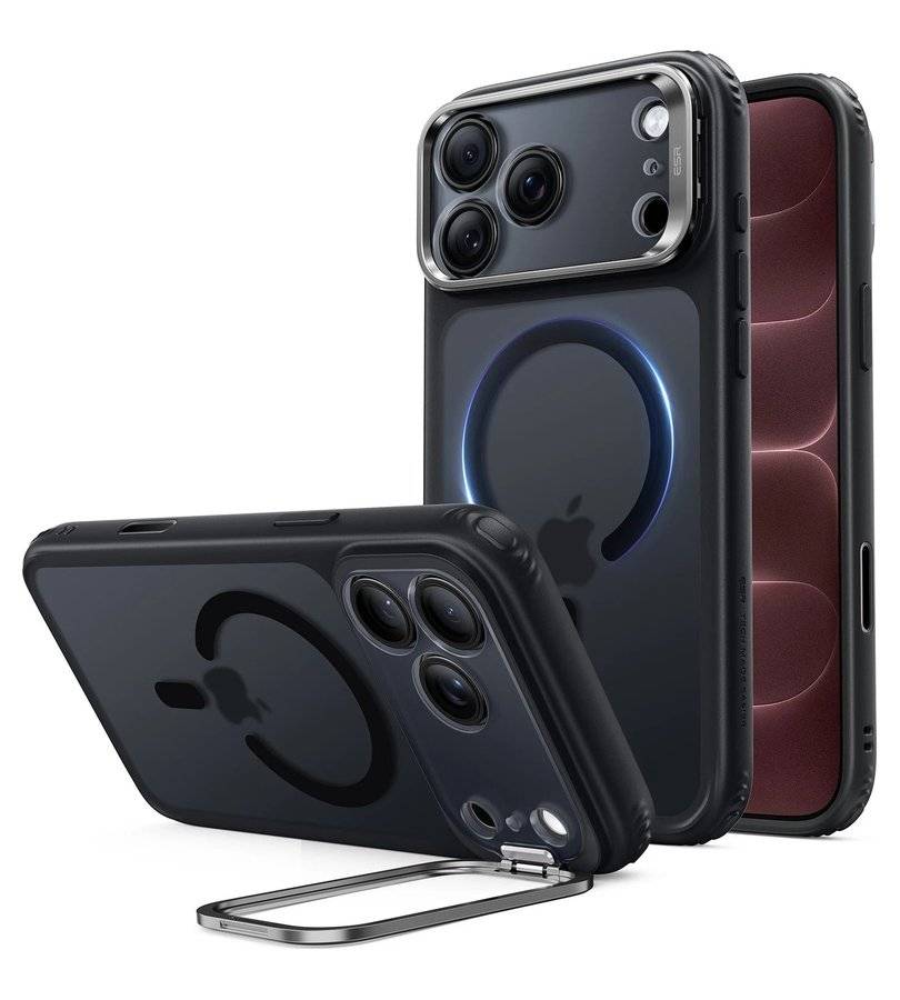 Magsafe Калъф за iPhone 18 Pro Max/ 17 Pro Max, ESR Classic Hybrid Kickstand Frosted Mag Case, Black
