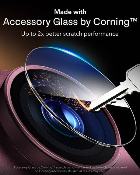 Протектор за Камерата на iPhone 18 Pro, ESR Armorite Pro Cam Glass Burgundy, Бордо (4)
