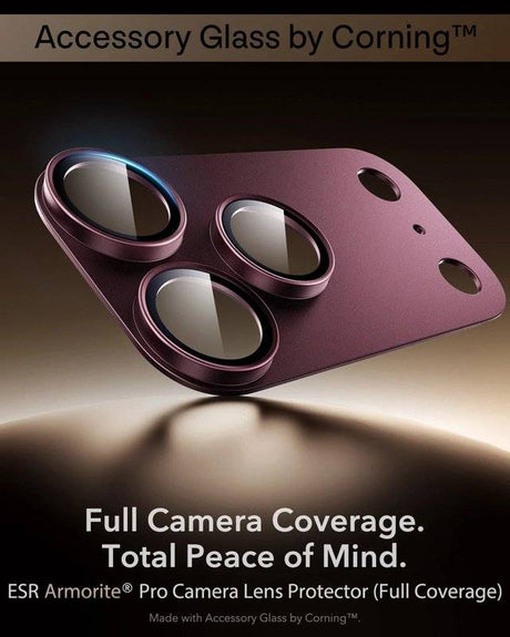 Протектор за Камерата на iPhone 18 Pro, ESR Armorite Pro Cam Glass Burgundy, Бордо (2)