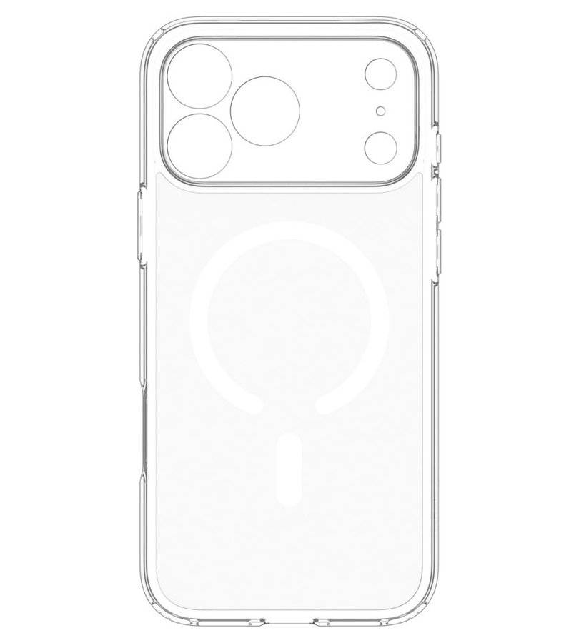 Magsafe Калъф за iPhone 18 Pro Max/ 17 Pro Max, Spigen Ultra Hybrid Clear Mag Fit Case White, Прозрачен (4)