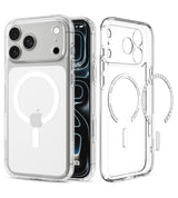 Magsafe Калъф за iPhone 18 Pro Max/ 17 Pro Max, Spigen Ultra Hybrid Clear Mag Fit Case White, Прозрачен (3)