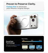 Magsafe Калъф за iPhone 18 Pro Max/ 17 Pro Max, Spigen Ultra Hybrid Clear Mag Fit Case White, Прозрачен (11)