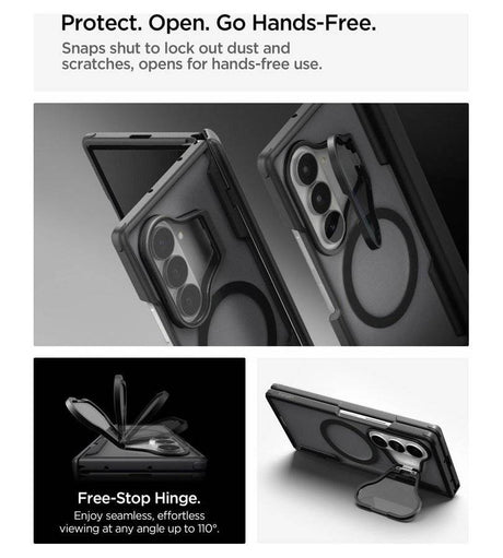 Magsafe Калъф със Стойка за Samsung Z Fold 8 Ultra, Spigen Optik Armor Pro Mag Fit Case, Черен (12)