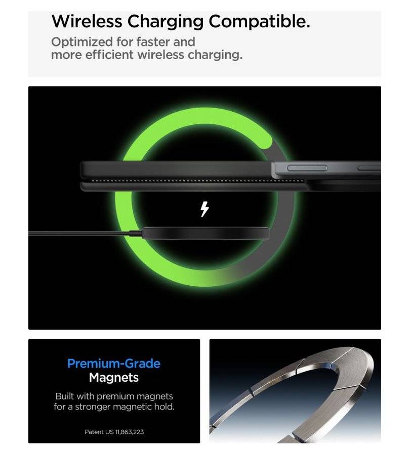 Magsafe Калъф със Стойка за Samsung Z Fold 8 Ultra, Spigen Optik Armor Pro Mag Fit Case, Черен (15)