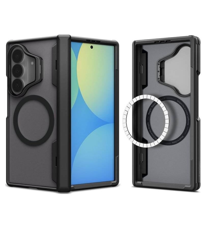Magsafe Калъф със Стойка за Samsung Z Fold 8 Ultra, Spigen Optik Armor Pro Mag Fit Case, Черен (6)