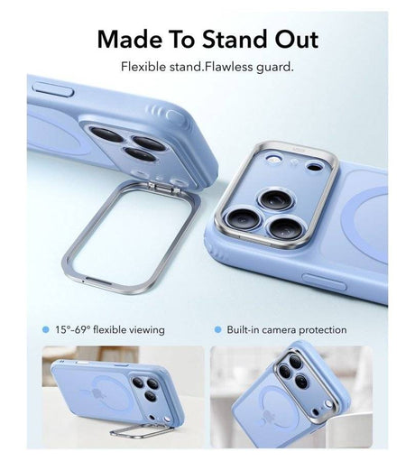 Magsafe Калъф за iPhone 18 Pro/ 17 Pro, ESR Classic Hybrid Kickstand Frosted Mag Case, Син (3)