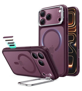 Magsafe Калъф за iPhone 18 Pro Max/ 17 Pro Max, ESR Classic Hybrid Kickstand Frosted Mag Case, Бордо