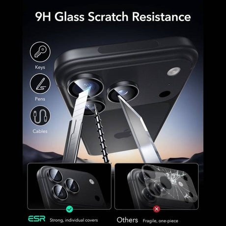 Протектор за Камерата на iPhone 18 Pro Max/ 18 Pro, ESR Armorite Camera Lens Glass, Черен (6)