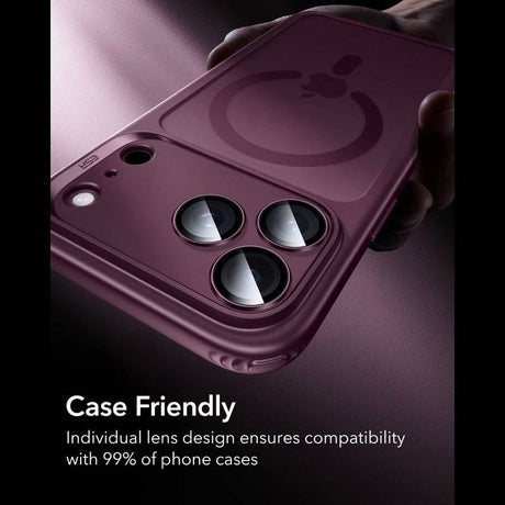 Протектор за Камерата на iPhone 18 Pro Max/ 18 Pro, ESR Armorite Camera Lens Glass, Бордо (8)