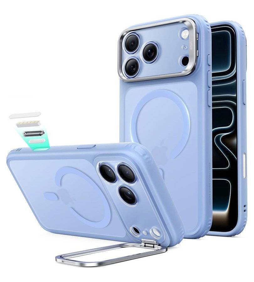 Magsafe Калъф за iPhone 18 Pro Max/ 17 Pro Max, ESR Classic Hybrid Kickstand Frosted Mag Case, Син