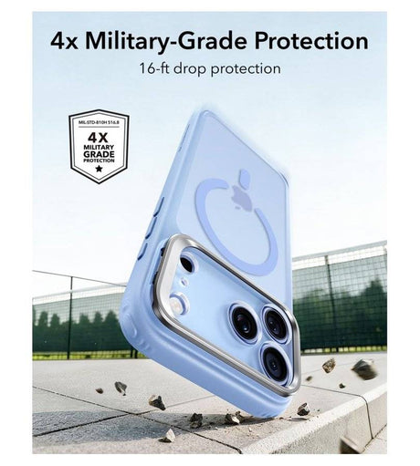 Magsafe Калъф за iPhone 18 Pro Max/ 17 Pro Max, ESR Classic Hybrid Kickstand Frosted Mag Case, Син (4)