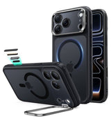 Magsafe Калъф за iPhone 18 Pro/ 17 Pro, ESR Classic Hybrid Kickstand Frosted Mag Case, Черен