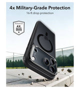 Magsafe Калъф за iPhone 18 Pro/ 17 Pro, ESR Classic Hybrid Kickstand Frosted Mag Case, Черен (4)