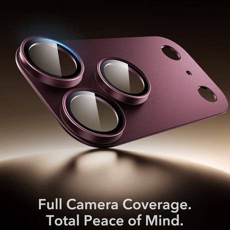 Протектор за Камерата на iPhone 18 Pro Max, ESR Armorite Pro Cam Glass Burgundy, Бордо (3)