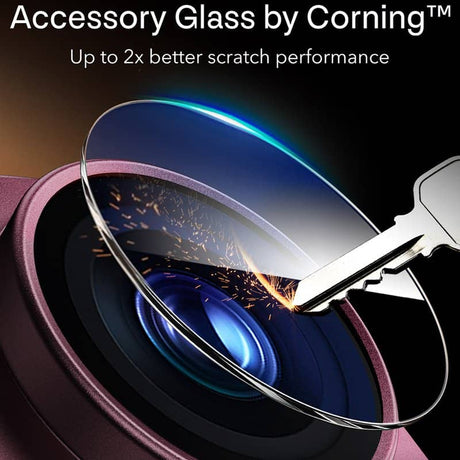 Протектор за Камерата на iPhone 18 Pro Max, ESR Armorite Pro Cam Glass Burgundy, Бордо (7)