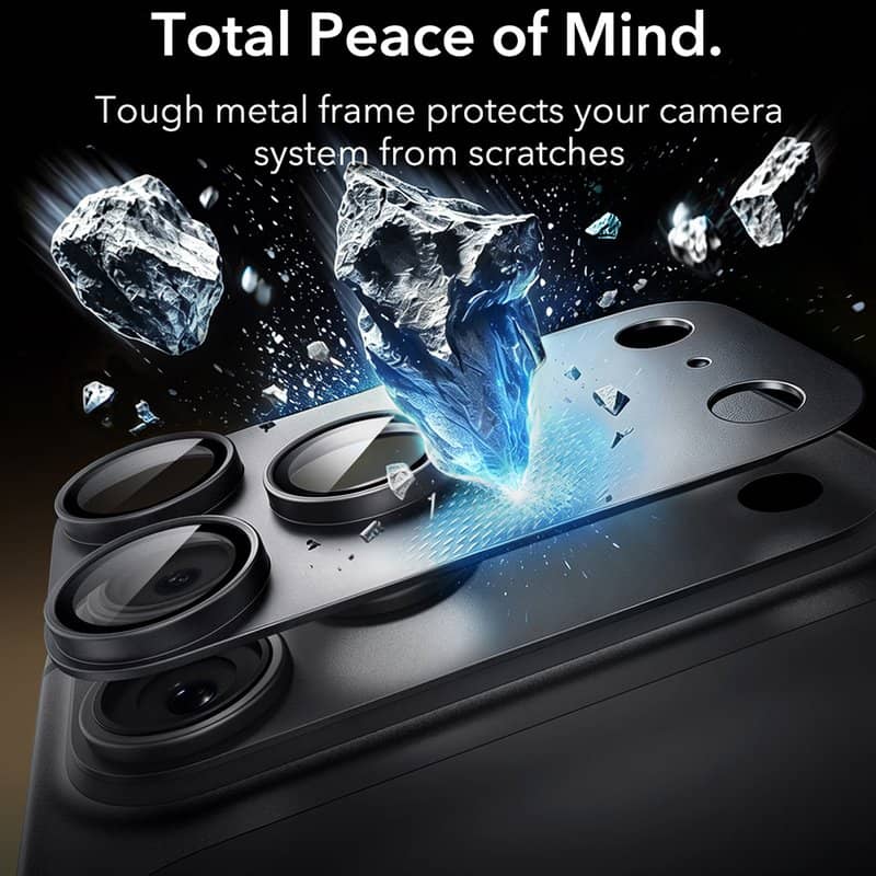 Протектор за Камерата на iPhone 18 Pro Max, ESR Armorite Pro Cam Glass, Черен (4)
