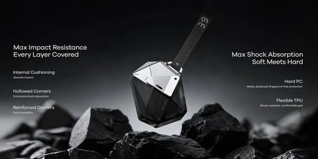 Противоударен Калъф за Apple AirPods 3 Pro, Aulumu A39 Geometric Lock&Lanyard Case, Черен (7)
