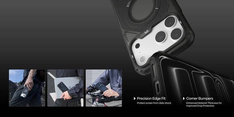 Magsafe Противоударен Kалъф за iPhone 18 Pro, Aulumu A18 Rugged Outdoor Case, Сив (8)