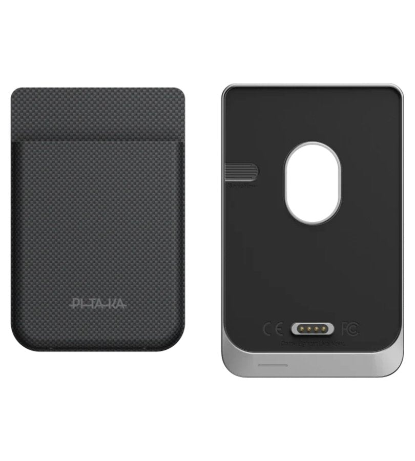 Magsafe Карбонов Калъф за Plaud Note/ Note Pro, Pitaka Sleeve&Charger Black/Grey, Черен (3)