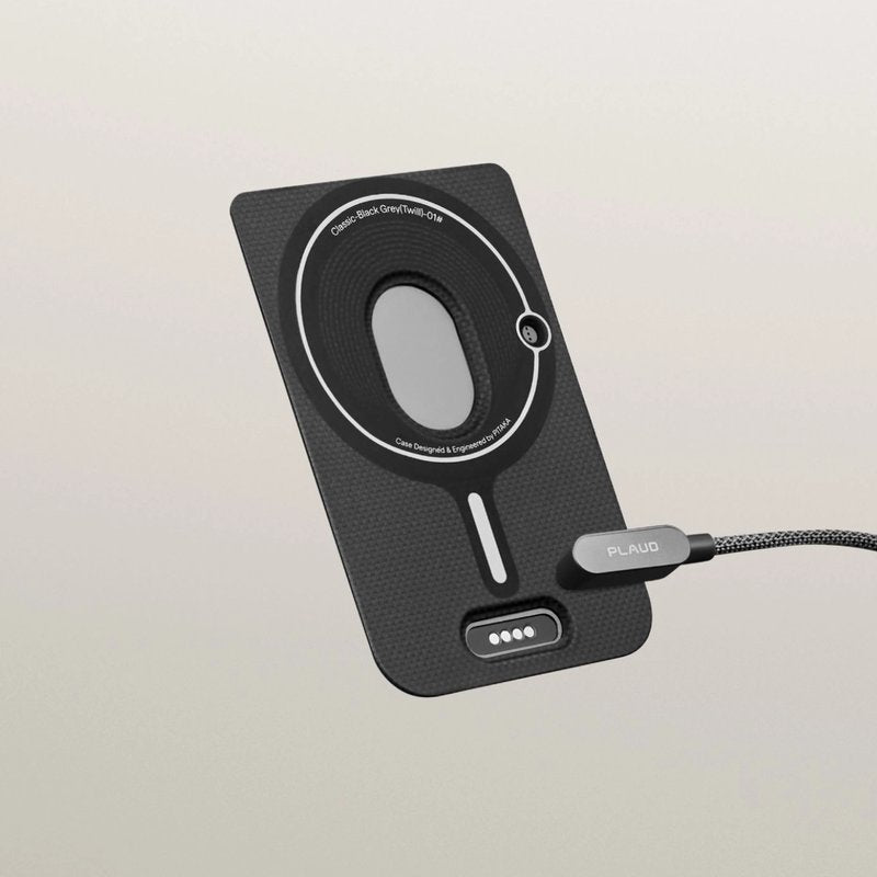 Magsafe Карбонов Калъф за Plaud Note/ Note Pro, Pitaka Sleeve&Charger Black/Grey, Черен (9)