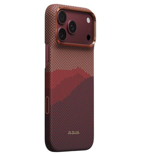 Magsafe Калъф за iPhone 18 Pro Max/ 17 Pro Max, Pitaka Edge Case Over the Horizon2.0 Autumn Dusk-03, Червен