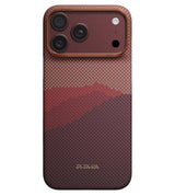 Magsafe Калъф за iPhone 18 Pro Max/ 17 Pro Max, Pitaka Edge Case Over the Horizon2.0 Autumn Dusk-03, Червен (2)