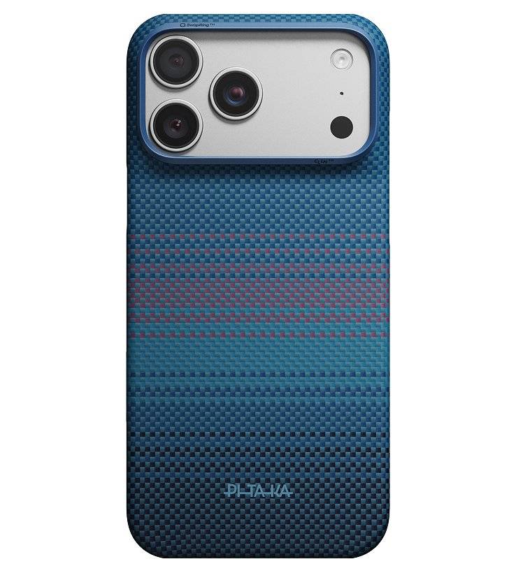Magsafe Калъф за iPhone 18 Pro Max/ 17 Pro Max, Pitaka Edge Case Moonrise2.0 1001 Nights Midnight-01, Син (2)