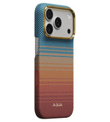 Magsafe Калъф за iPhone 18 Pro/ 17 Pro, Pitaka Edge Case Sunset2.0 California Dream01, Кафяв