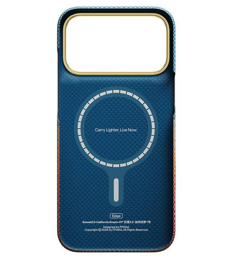 Magsafe Калъф за iPhone 18 Pro/ 17 Pro, Pitaka Edge Case Sunset2.0 California Dream01, Кафяв (3)