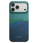 Magsafe Калъф за iPhone 18 Pro Max/ 17 Pro Max, Pitaka Edge Case Over the Horizon2.0 Summer Noon-02, Син (2)