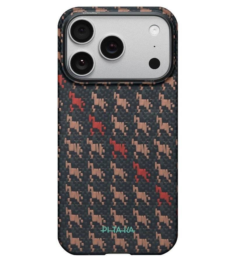 Magsafe Калъф за iPhone 17 Pro Max, Pitaka Edge Happiness Rides Case Ebon Kylin, Черен (2)