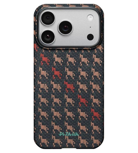Magsafe Калъф за iPhone 17 Pro Max, Pitaka Edge Happiness Rides Case Ebon Kylin, Черен (2)