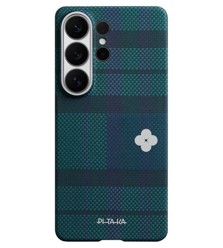 Magsafe Калъф за Samsung S26 Ultra, Pitaka Edge Flora in Grid Case Forest Dawn, Зелен (2)