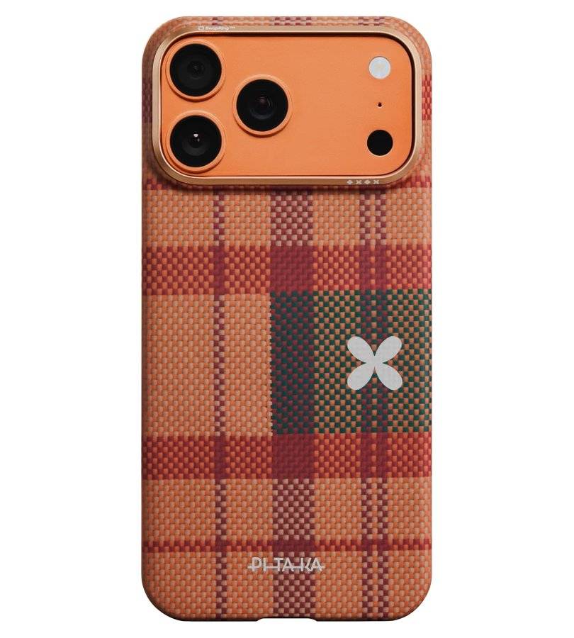 Magsafe Калъф за iPhone 17 Pro, Pitaka Edge Harvard Case Crimson, Червен (2)