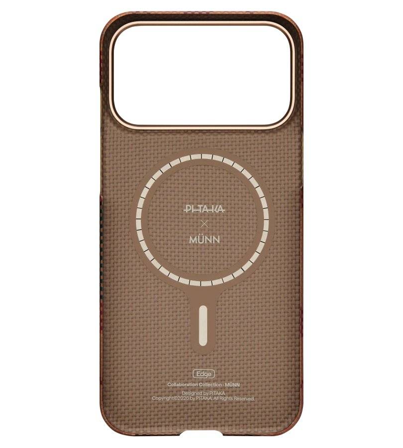 Magsafe Калъф за iPhone 17 Pro Max, Pitaka Edge Flora in Grid Case Cloud Dusk, Оранжев (3)