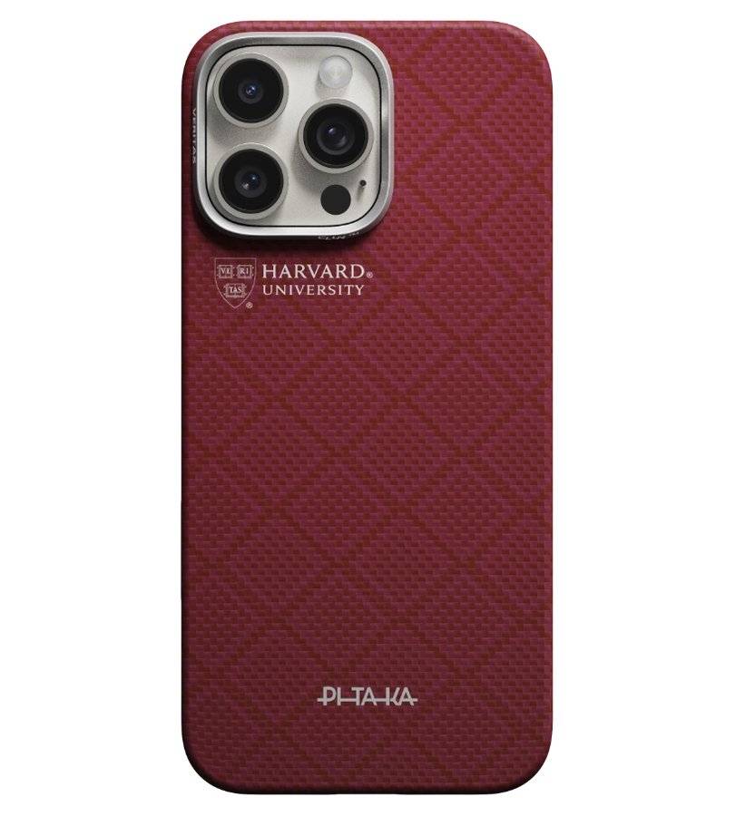 Magsafe Калъф за iPhone 16 Pro, Pitaka Edge Harvard Case Crimson, Червен (2)