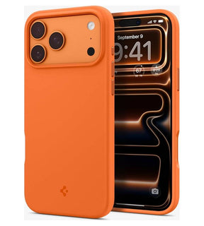 Magsafe Калъф за iPhone 17 Pro, Spigen Silicone Fit Mag Case, Оранжев