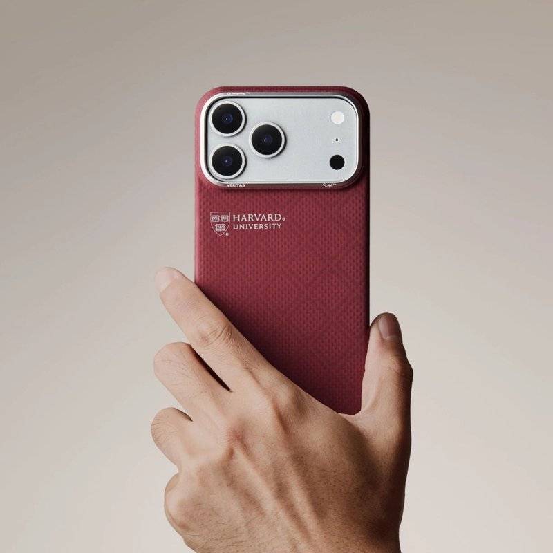 Magsafe Калъф за iPhone 17 Pro, Pitaka Edge Harvard Case Crimson, Червен (8)