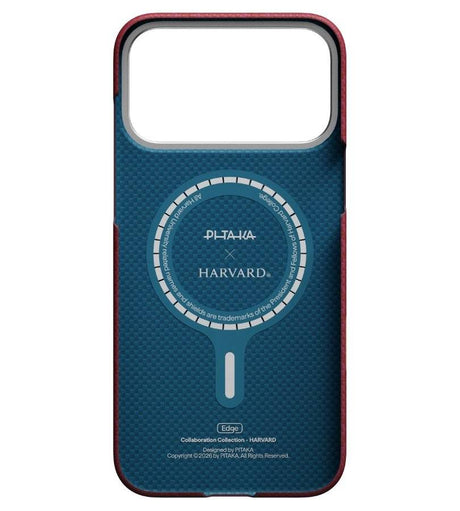 Magsafe Калъф за iPhone 17 Pro Max, Pitaka Edge Harvard Case Crimson, Червен (3)