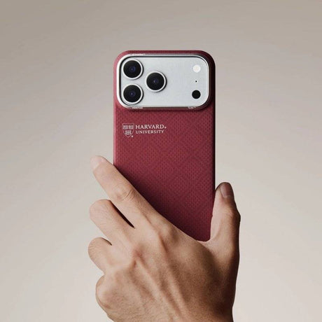 Magsafe Калъф за iPhone 17 Pro Max, Pitaka Edge Harvard Case Crimson, Червен (8)
